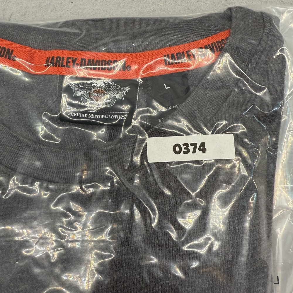 Harley-Davidson Shirt Mens Large Grey Skull Shield Logo 50/50 Tee 99032-17VM - Picture 10 of 10
